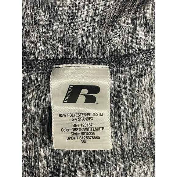 Russell Dri-Power 360 Gray V-Neck Short Sleeve Athletic Shirt Men's Size Large - Picture 6 of 9